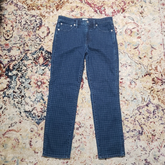 J. Crew Houndstooth Vintage Straight Denim Jeans Size 29 - Picture 2 of 11